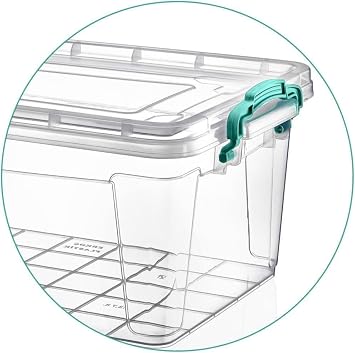 BH | 6.2L - Rectangle Multi-functional Clear Storage Boxes Containers with Lids | Pack of 2 | Heavy Duty Stackable Underbed, Boxes Use for Home, office, Kitchen, Toys and Goods - By BEST HOUSE