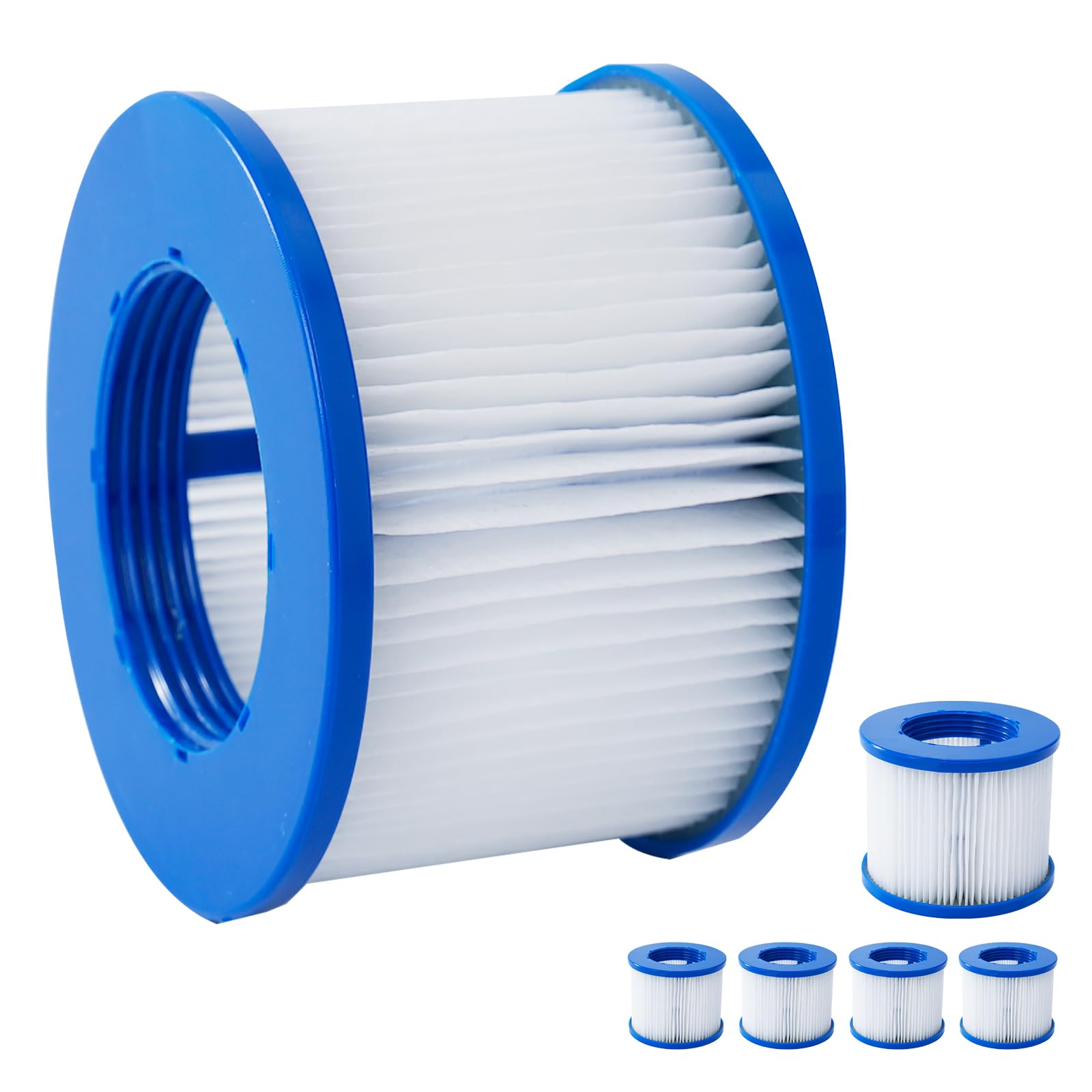 Glonerle 6 Pack Hot Tub Filter Cartridge Replacement Compatible with All Inflatable Hot Tub Spa (6 Pack)