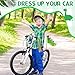 Datanly 6 Pcs Dinosaur Bike Accessories for Kids Includes Bicycle Handlebar Streamers Cartoon Bike Bell Foam Board and Bike Safety Flag with Pole Double Sided Tape Gift for Dinosaur Party