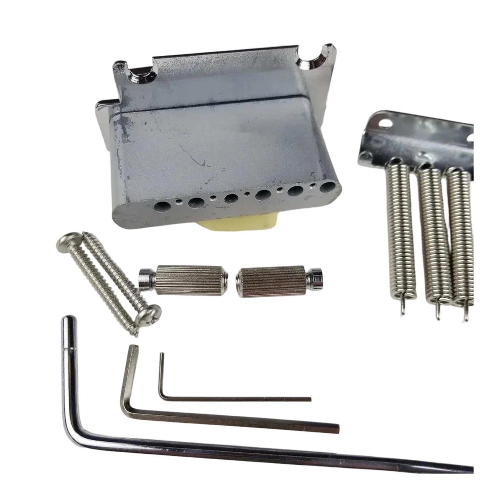 Accesorios Profesionales 2 Postes Cromo Plata Doble Trémolo Puente De Guitarra Eléctrica Puente De Guitarra Profesional