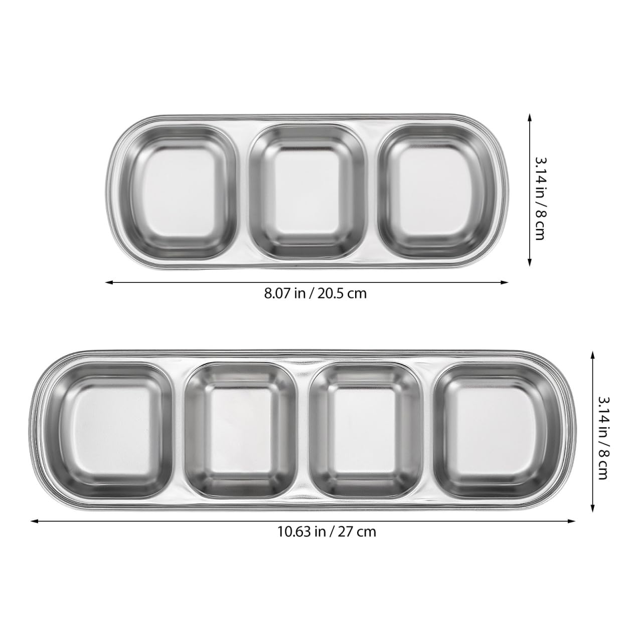Futternapf für Haustiere mit mehreren Gittern, 2 Stück, Edelstahl, Katzennapf, geteilt, für Kätzchen, kleine Hunde, Haustiere, Futter und Wasser