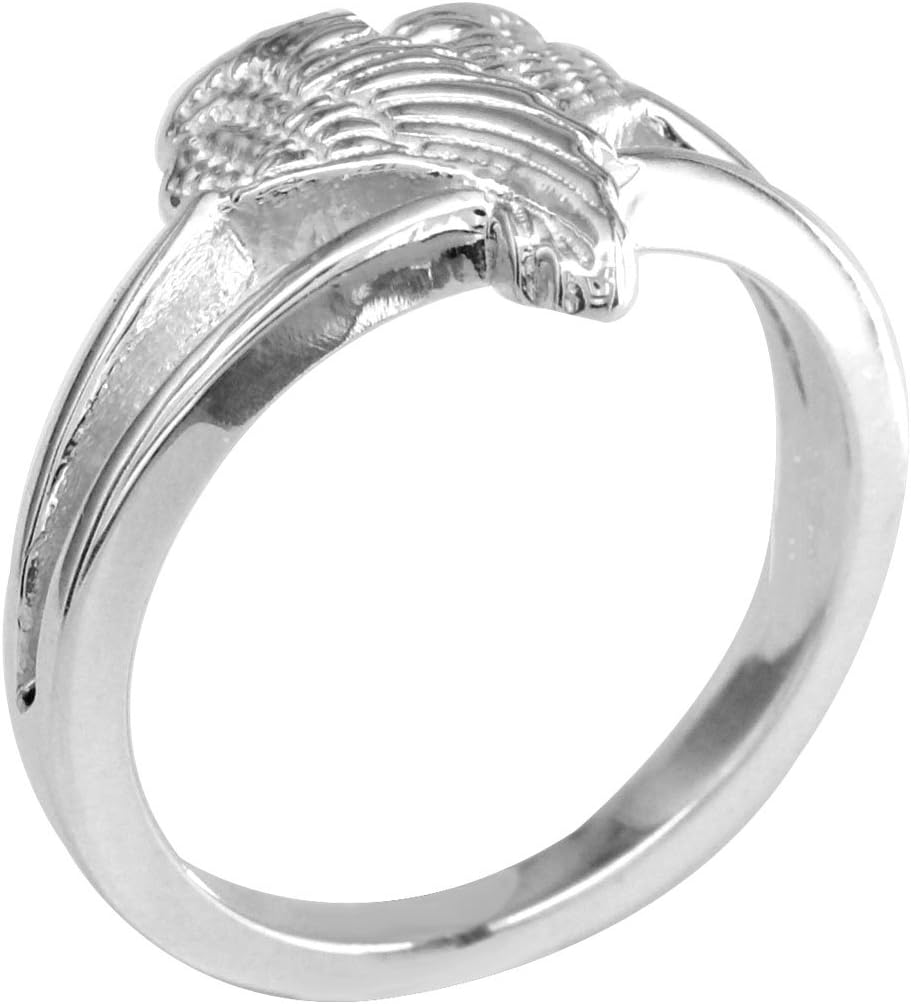Small Angel Heart Wings Ring, Wings Of Love, 12mm in Sterling Silver