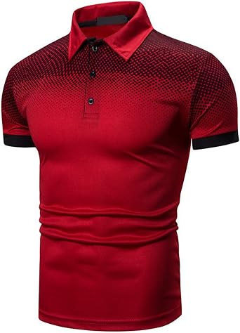 T Shirts for Men Big and Tall Short Sleeve Button Down Polo Shirts Summer Loose Fit Business Work Top Pullover