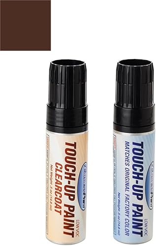 ColorRite Tarro de media onza para pintura de retoque automotriz Mercedes-Benz Clase C - Havanna Metallic Clearcoat 0420042 - Color+Paquete de capa