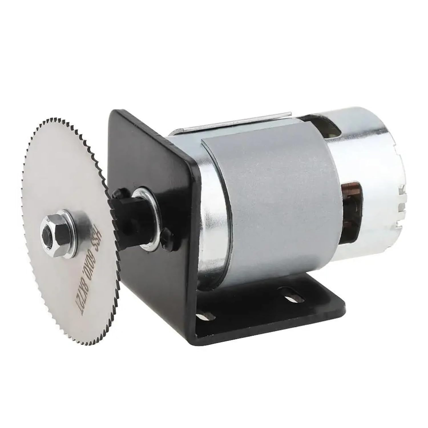 24V 20000RPM 775 Motor Table Saw Kit with Ball Bearing Mounting Bracket and 60mm Saw Blade for Cutting/Polishing/Engraving