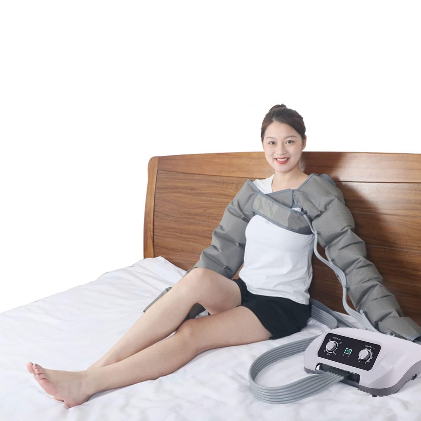 Masajeador Eléctrico de Compresión de Aire, Equipo De Presoterapia De Cuerpo Completo, Máquina de Drenaje linfático para Circulación Brazo Pierna Cintura Envolturas Pie Tobillos
