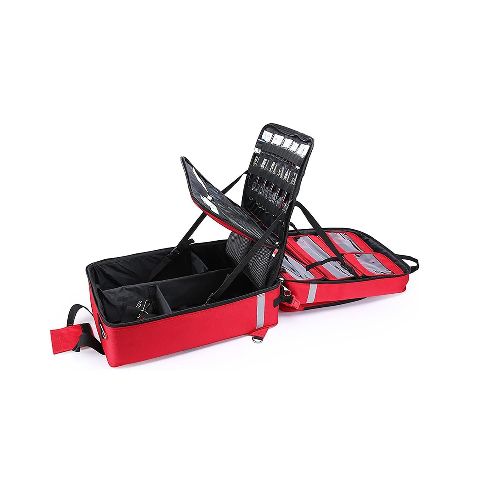 Bolsa for botiquín de primeros auxilios, Bolsa rodante de suministros médicos con carro desmontable, bolsa rodante de enfermera, kit de rescate de emergencia para senderismo al aire libre, mochilero,