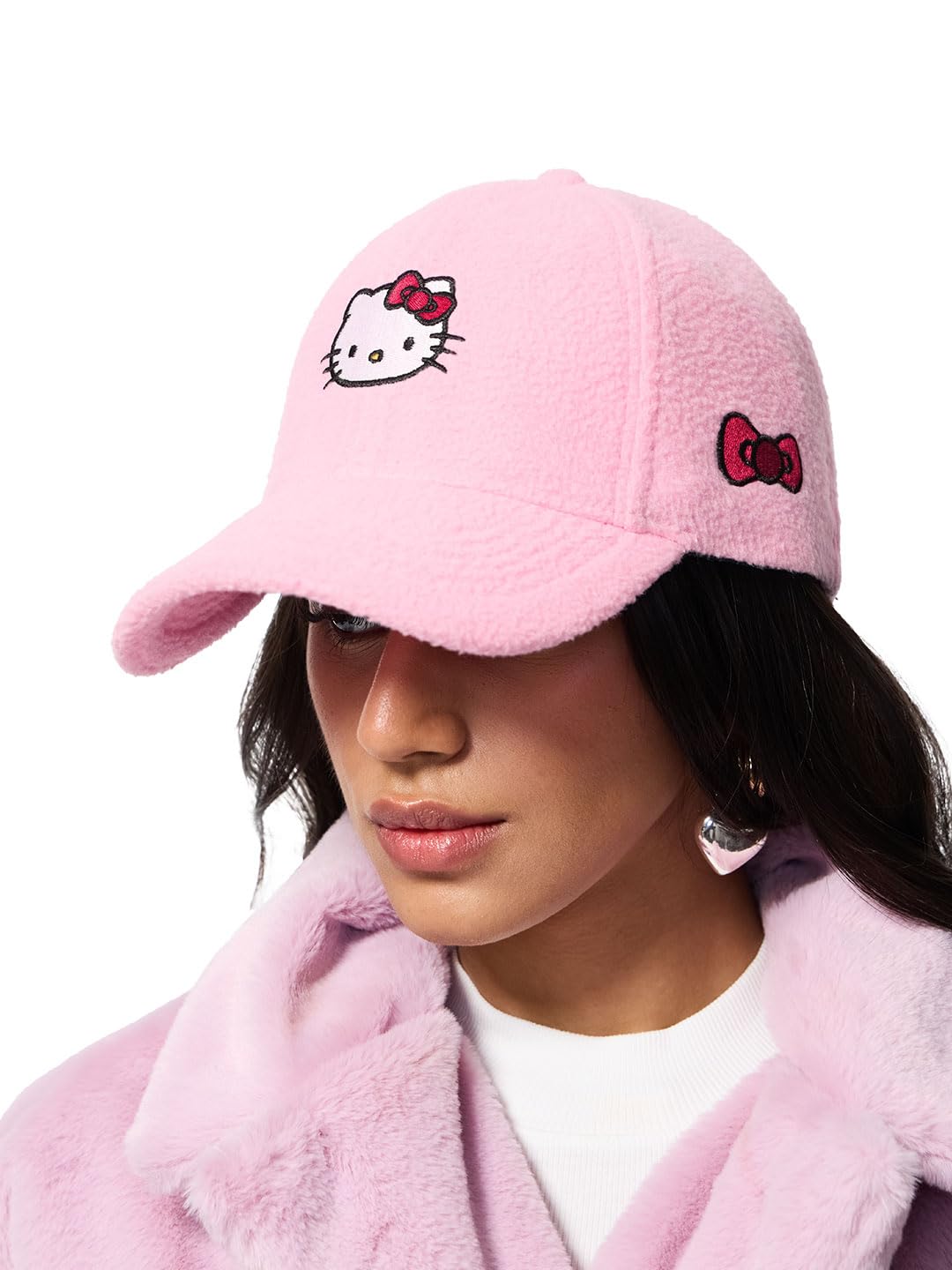 the souled store Baseball Cap: Hello Kitty Caps | Premium Cotton Embroidered Unisex Hat | Cute Character Streetwear Adjustable Headwear for Women & Men - Pink-picture-50