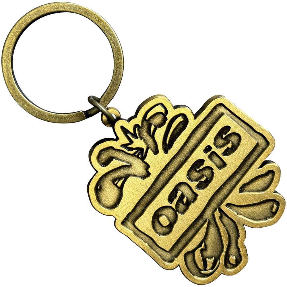 Oasis Gold Logo Quality Metal Key Ring Officially Licensed