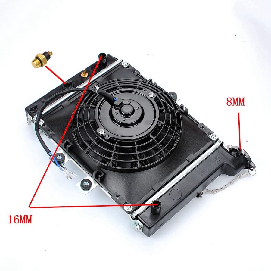 Go Kart ATV Radiator Cooler Water Cool Fan 12V 200CC 250CC 300CC Quad Dirt Bike Buggy Motorcycle