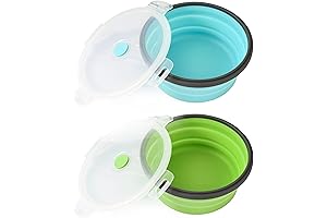 Large Collapsible Dog Bowls with Lids for On-the-Go Hydration and Feeding