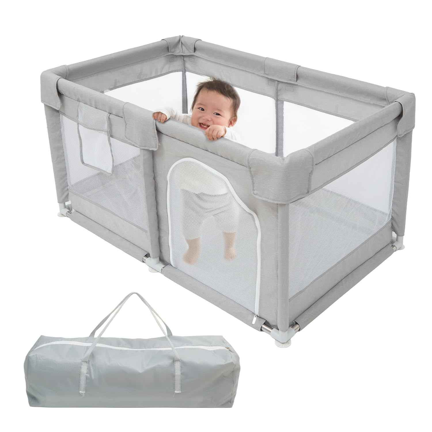 Amazon.co.jp: (ケラッタ) ベビーサークル メッシュ 赤ちゃん 組み立て