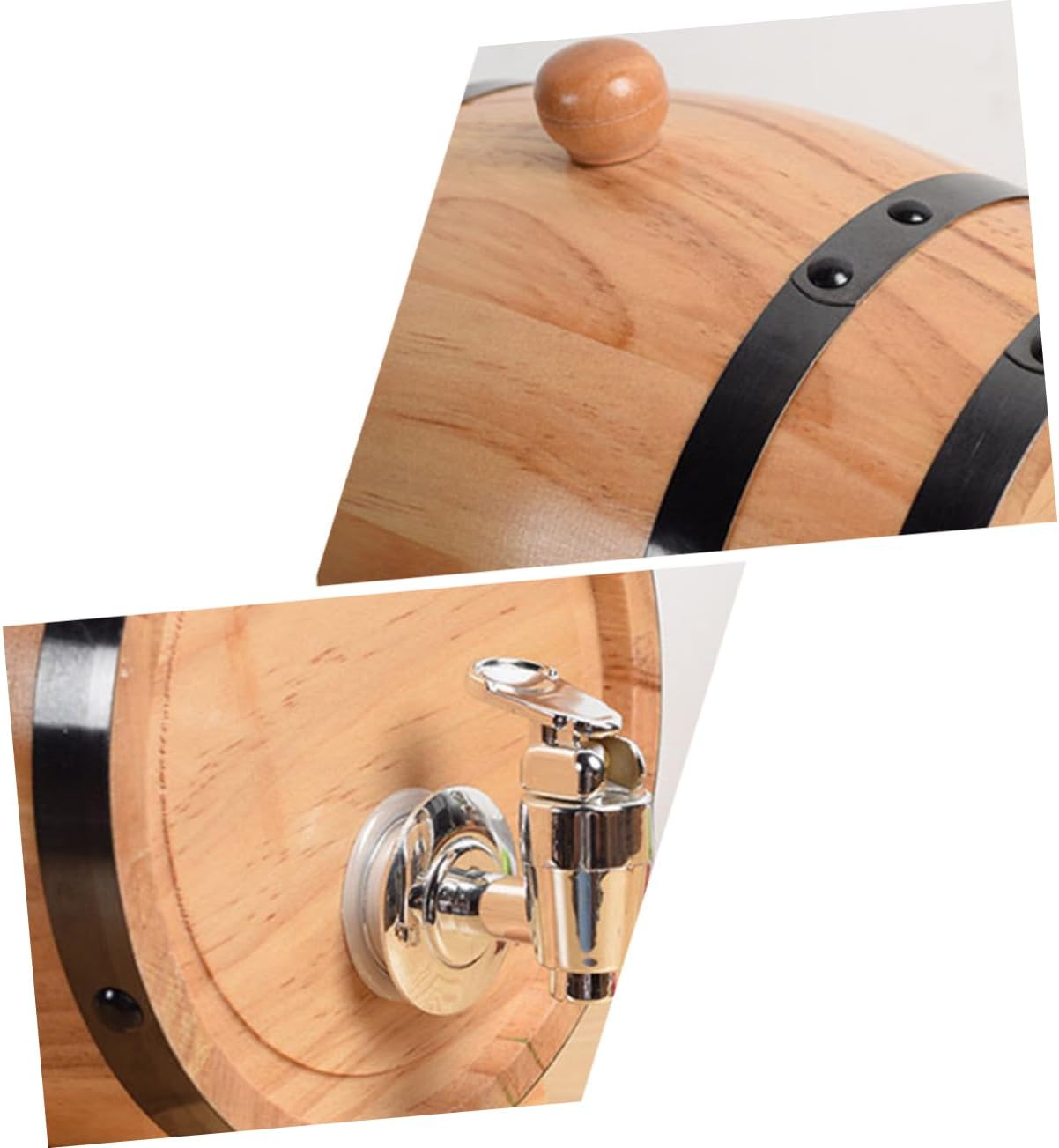 Wooden Wine Barrel Capacity for Home Parties Beer Container with Faucet for Storing Wine Beer More for Wine Lovers
