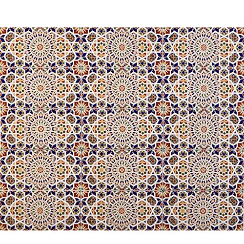 Azulejos de pared orientales cerámica marroquí 30 x 15 cm 'Rabab' | 1m² diseño de mosaico relieve |Decoración por baño y cocina | FL2090