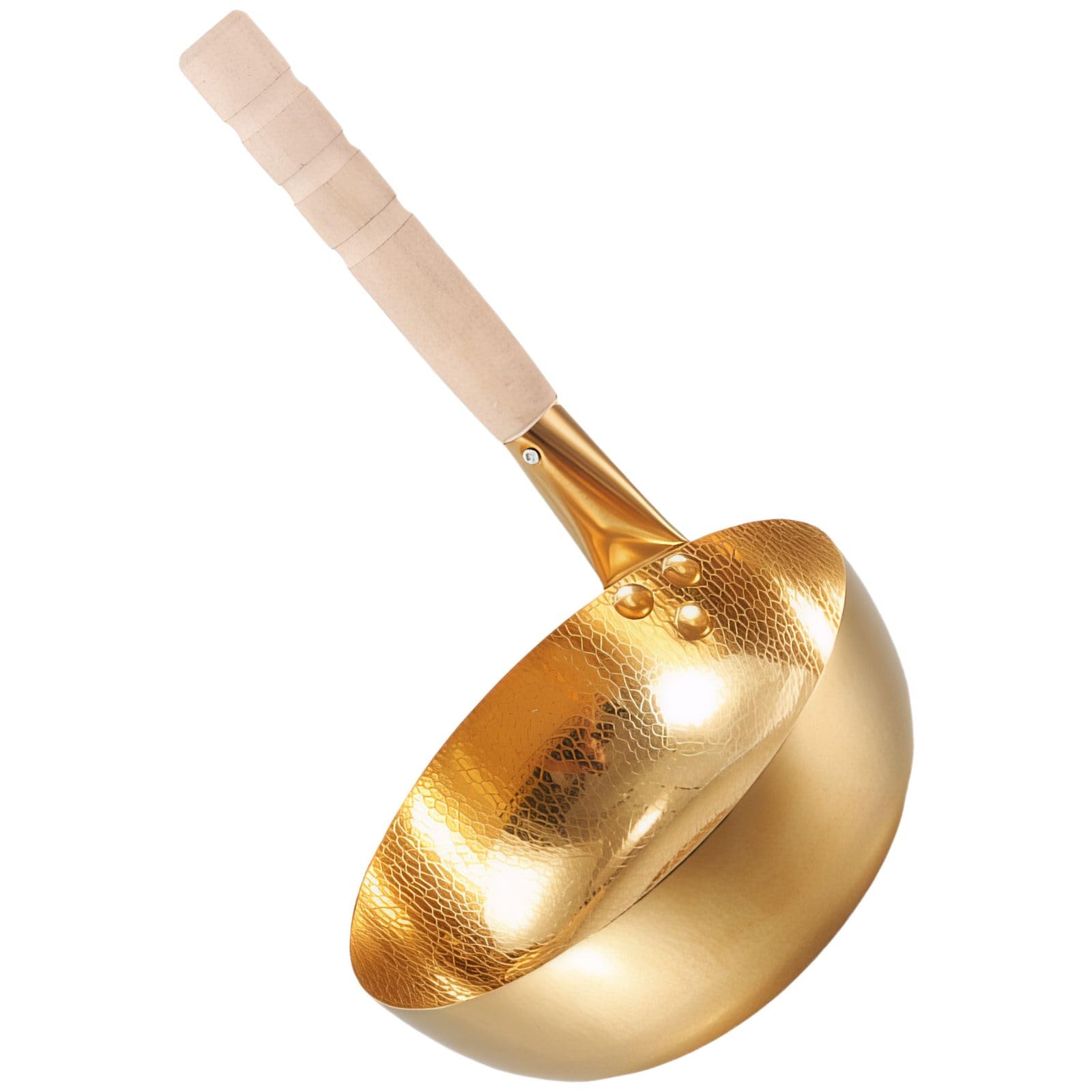 Stainless Steel Pot for Noodle and Soup Cooking, Heavy Duty Cooking Pot with Wooden Handle, Hammered Design for Commercial and Home Kitchen Use