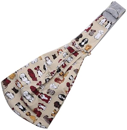 ChezAbbey Dog Sling Carrier Hand Free Reversible Pet Doggie Papoose Bag Kitty Soft Pouch and Tote Bag Design Puppy Adjustable Shoulder Bag Outdoor Travel Sling Bag Carrier for Dogs Cats Rabbit