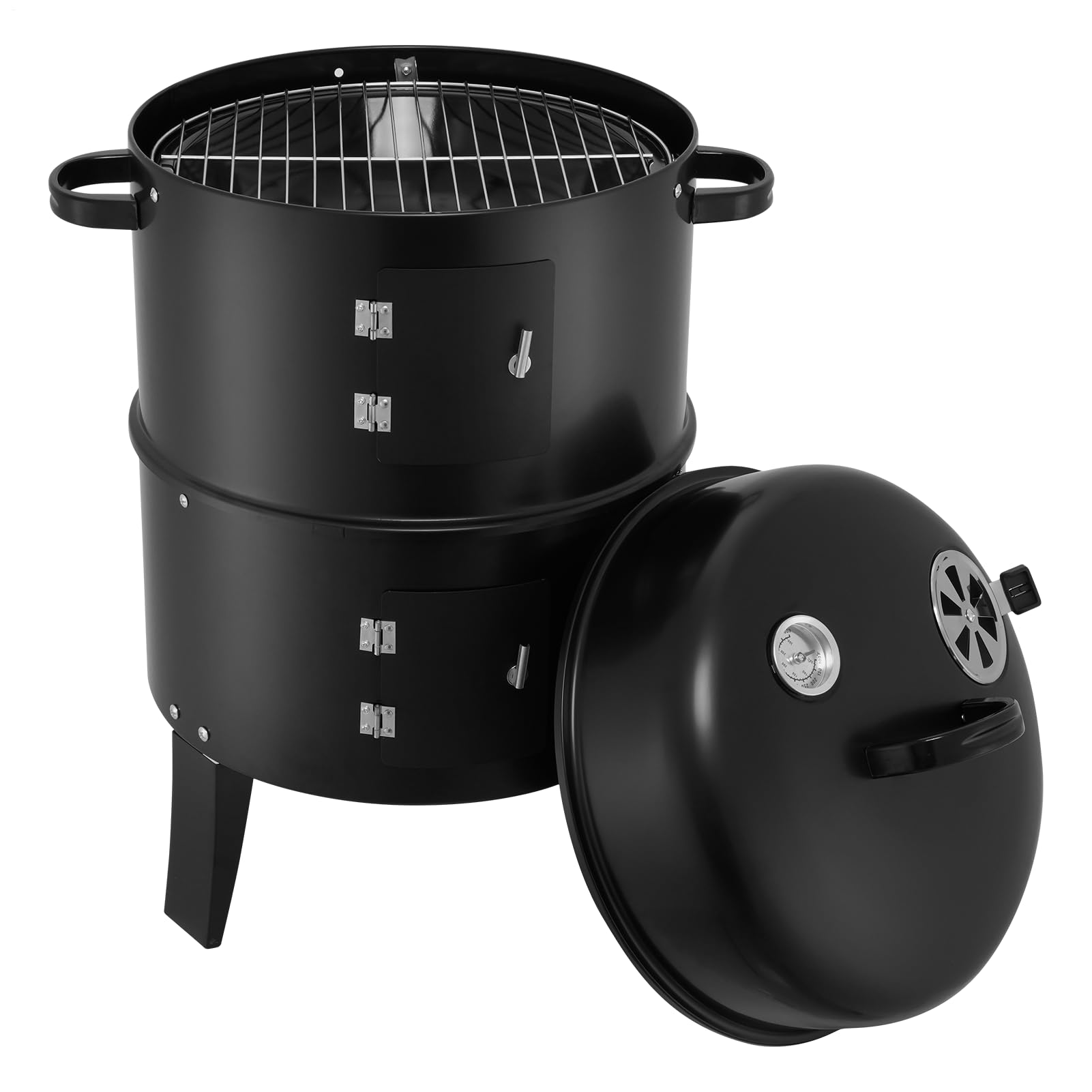 Raucher Holzkohle, Holzkohleraucher | Holzkohlegrills | Tragbare vertikale Propan-eingebaute Thermometer für Gartengrills, Heckklappenpartys, Apartmentbalkonen