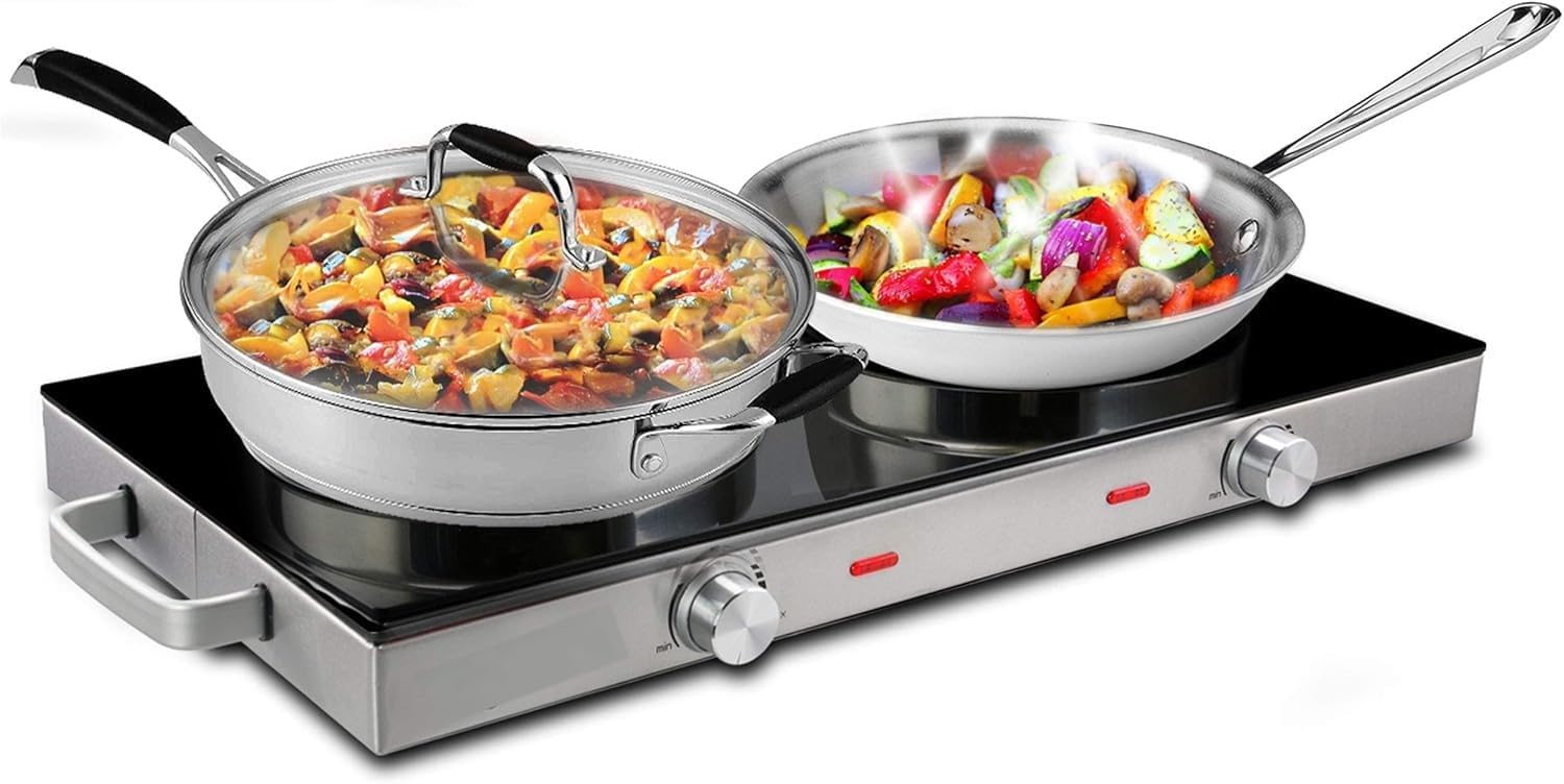 Estufa Vitrocerámica 2 Puestos 25" x 12" x 2" 110V