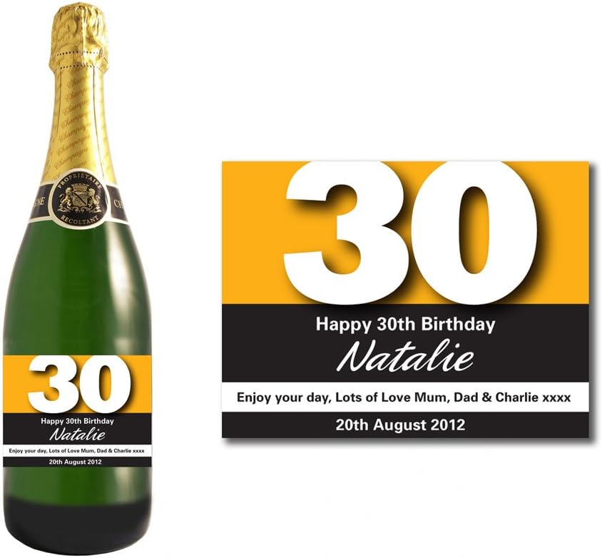 Personnalise Anniversaire 30 Ans Or Champagne Bouteille Etiquette Cadeau Pour Femmes Et Hommes Amazon Fr Cuisine Et Maison