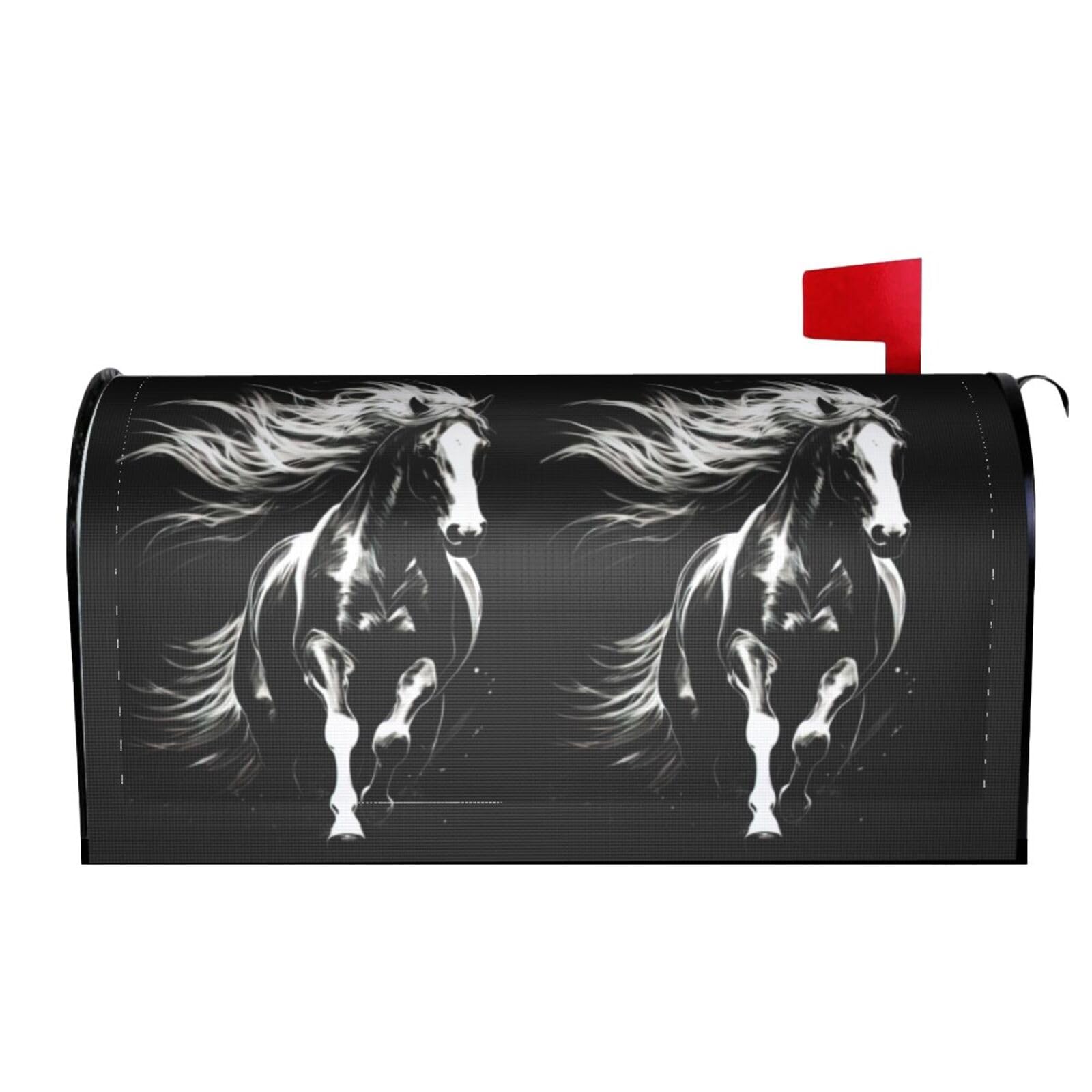 Running Horse 03 Mailbox Covers Magnetic Wraps Post Letter Box Cover Garden Home Decor