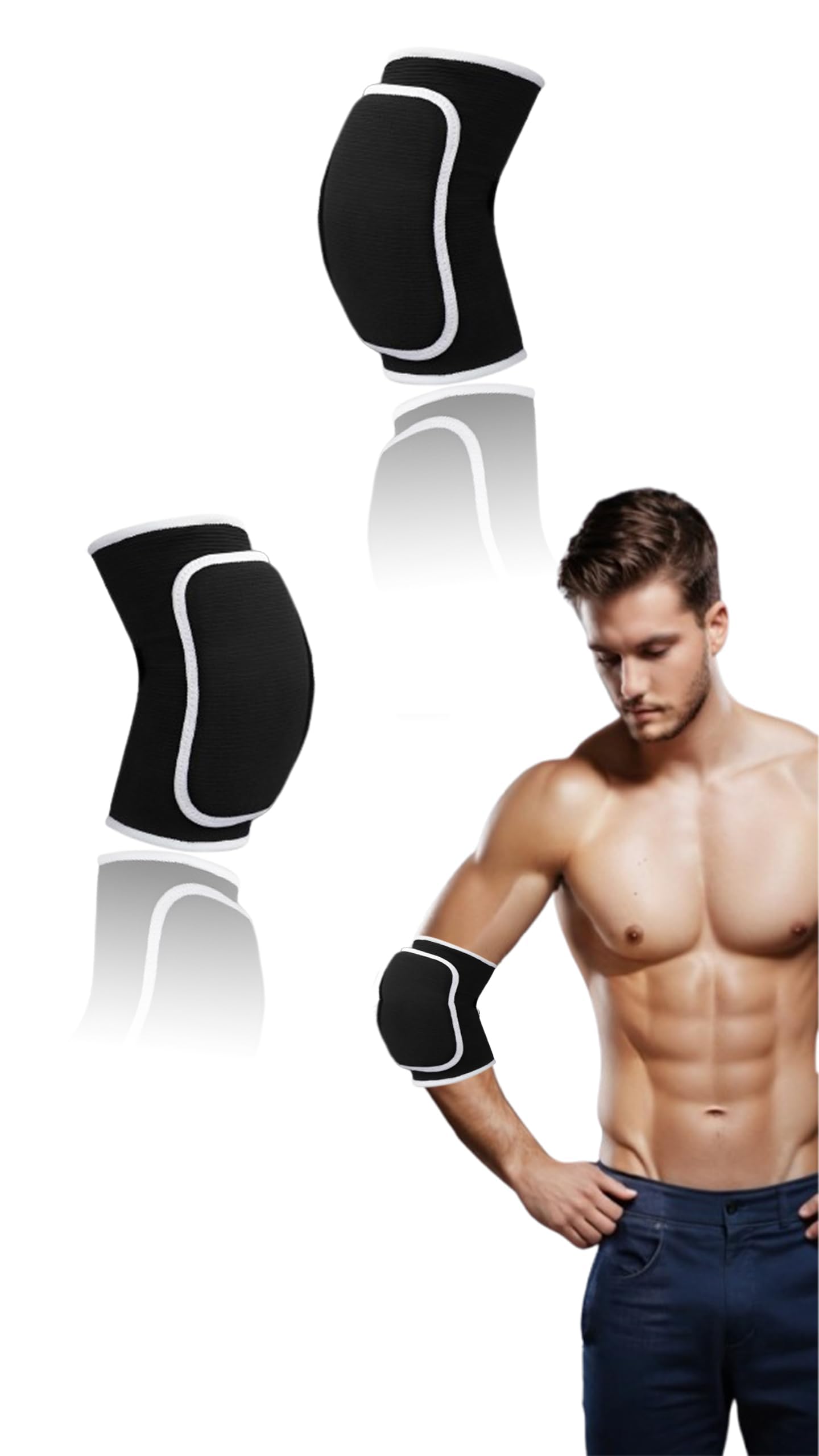 Sweet seven Premium Elbow Pads - Adult Elbow Support for Weightlifting, Golf, Tennis, Dance - Anti-slip Design - 1 Pair