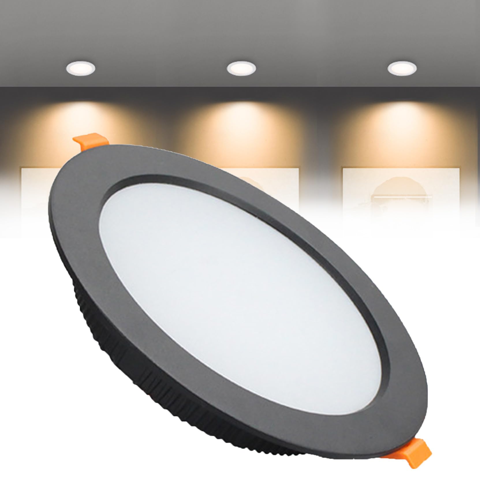 Syibelters 21W LED Recessed Ceiling Lights 180mm Warm White 3000K 21W 240LM, Cut Φ160-170mm, AC110-240V Ultra Slim Downlights, LED Panel Light for Living Room Hallway, 1 Pack