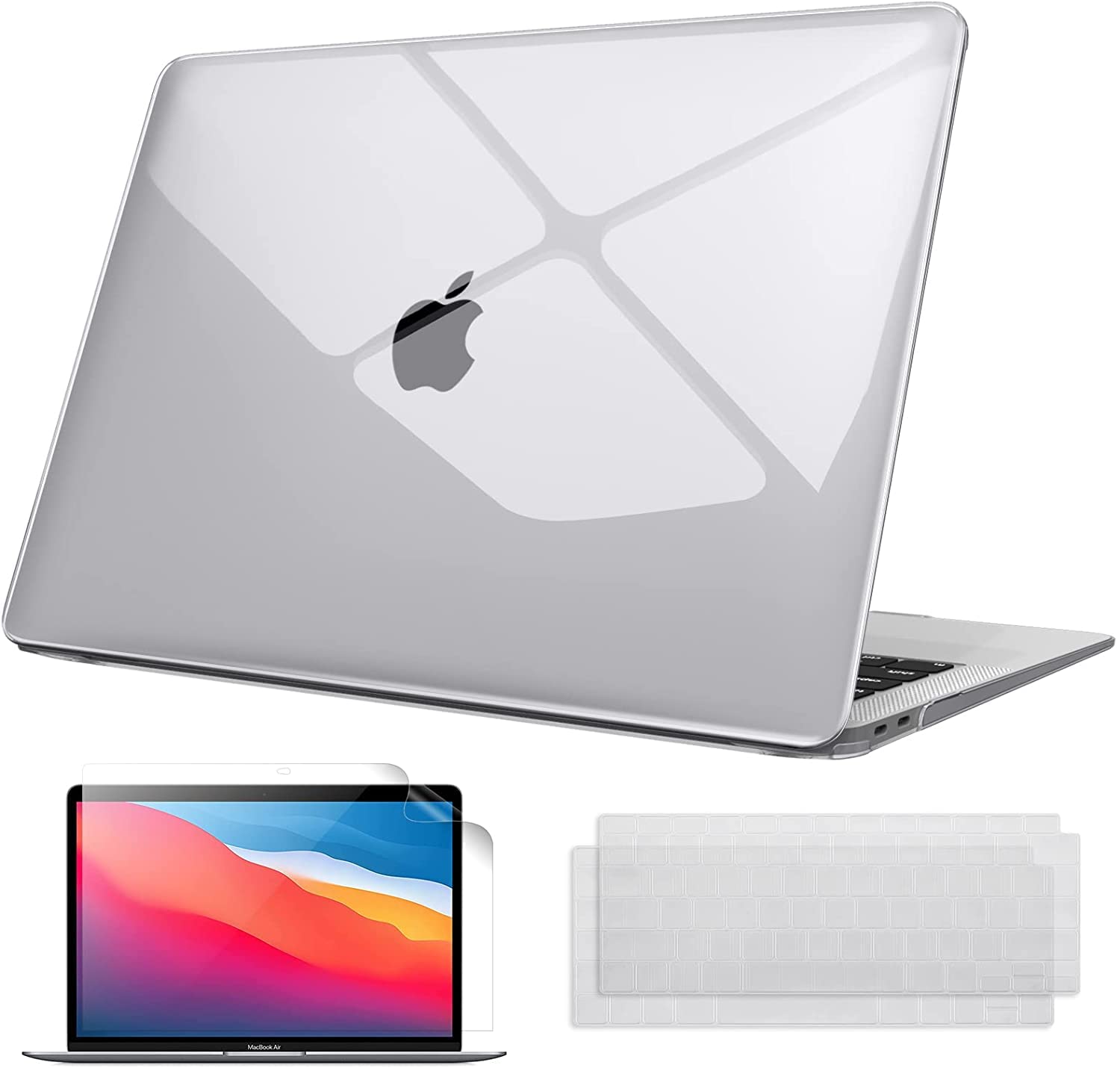 OJOS Case Compatible for MacBook Air 13 Inch A2337 (M1) / A2179 / A1932 (2021 2020 2019 2018 Release) Snap On Hard Shell Cover with [2 Keyboard Protector] Skin Covers, [1 Screen Protector], Crystal Clear (B09V8496VQ) Amazon Price History, Amazon Price Tracker