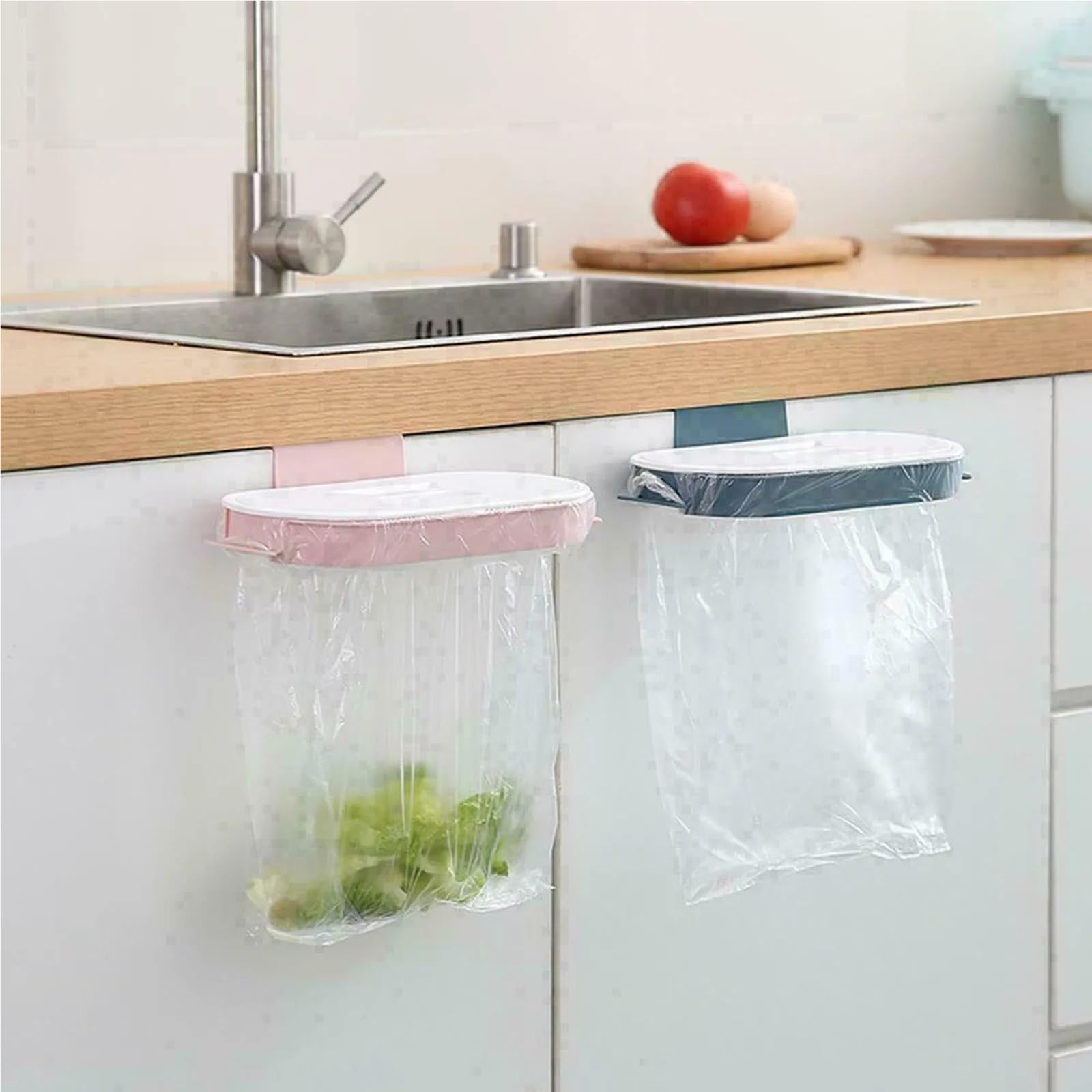 Estante for Bolsas de Basura, Bolsa Colgante portátil, Estante Almacenamiento for Cocina, Organizador, 3 uds para Bolsas(Deep Blue)