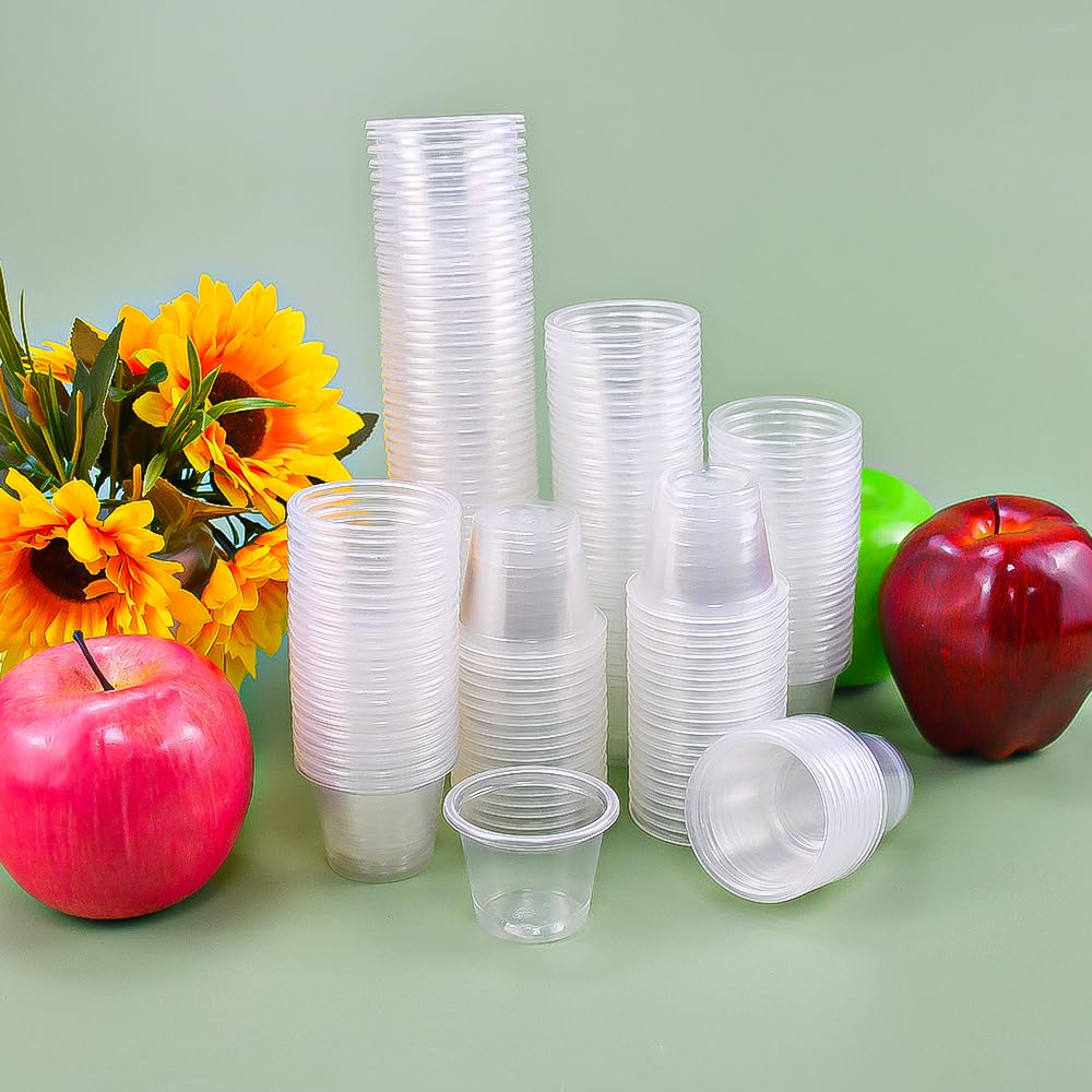 SLTAXAR 30 ml Schnapsgläser 3cl 200 Stück Shotgläser Plastik Schnapsbecher Transparente Shotbecher Plastik für Party, Hochzeiten und Spaß Küche, Haushalt & Wohnen
