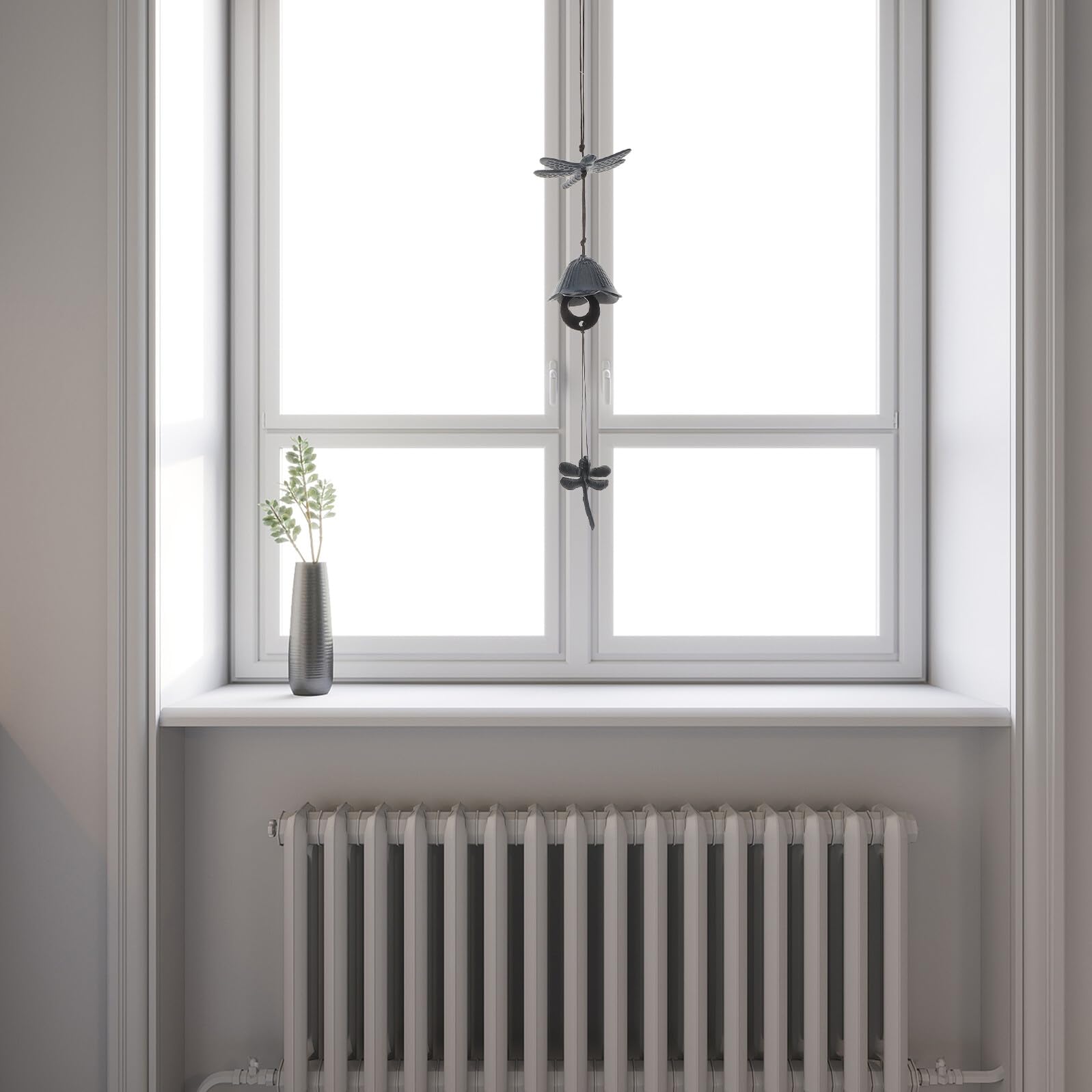 Carillón de Viento Japonés de Hierro Fundido, 2 Piezas | Colgante para Jardín y Patio, Sonido Suave, Resistente Intemperie, Decoración Exterior