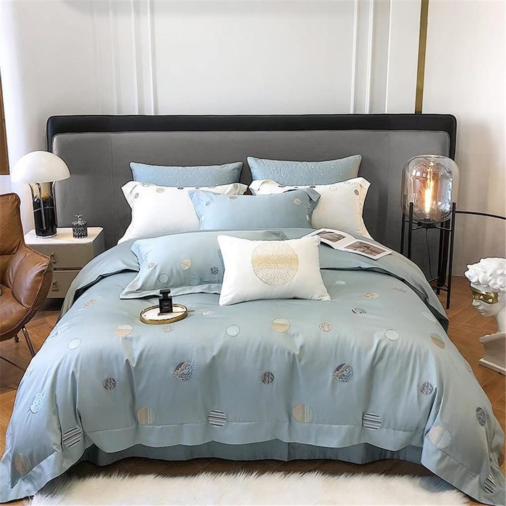 Sbcgfy A Rtwork Chic 4Pcs Bedding Set 1000Tc Cotton Soft 1Duvet Cover 1Bed Sheet 2Pillowcases Bed Linings,-Queen 200X230cm 4Pcs