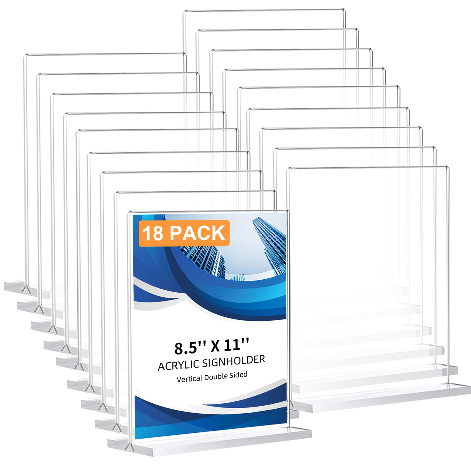 Acrylic Sign Holders - 12 Pack for Displays -13 Acrylic Sign Holders - 12 Pack for Displays -13