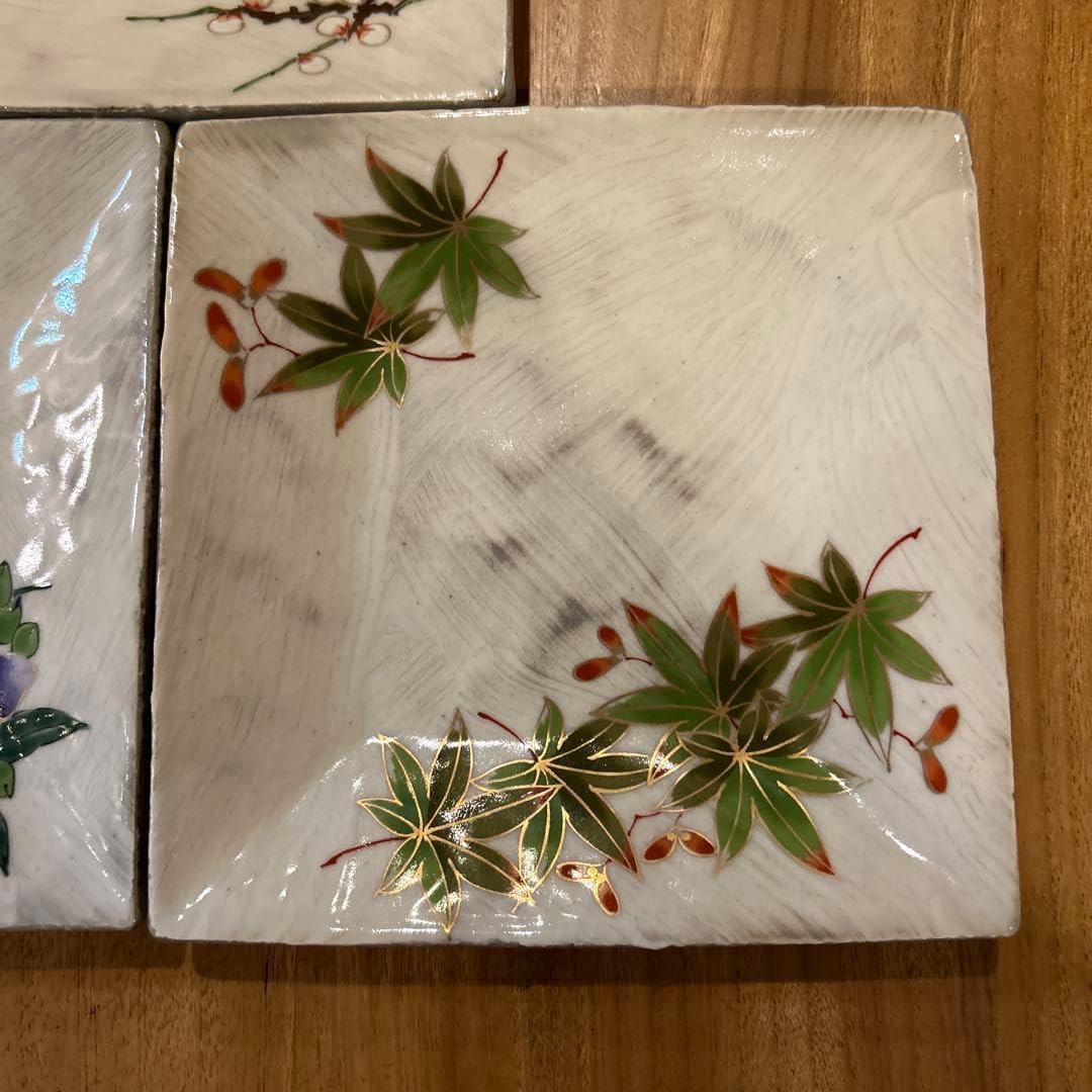 1055>鬼絵4寸皿 波佐見焼 | 陶香堂オンラインストア 波佐見焼 林九郎窯 四季の景 刷毛目絵付皿 五枚