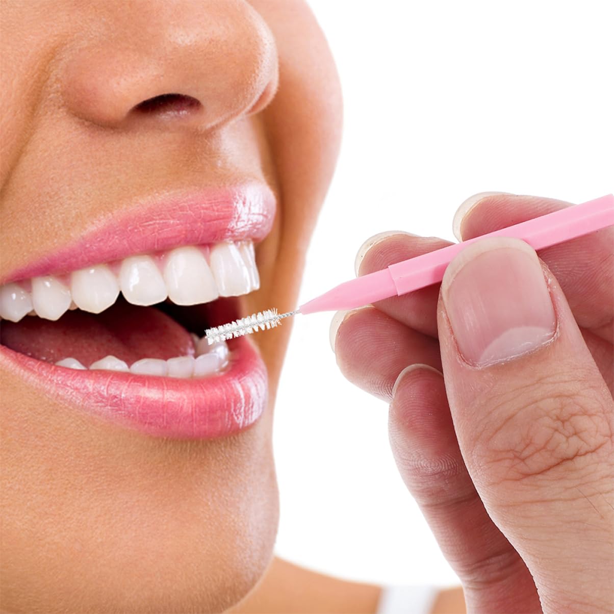 Cepillos Interdentales 200 Piezas Rosa Mango Ergonómico | Cerdas Suaves, Pp y Acero Inoxidable, Limpieza Interdental para Viajes y Oficina