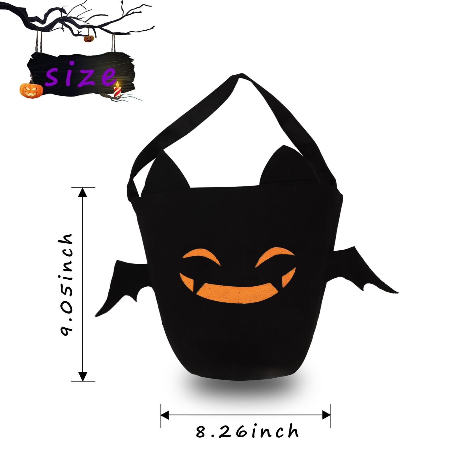 Wiadra halloweenowe na cukierek albo psikus dla dzieci, upiorny kosz na cukierki nietoperz wielofunkcyjne przenośne wiadro wielokrotnego użytku