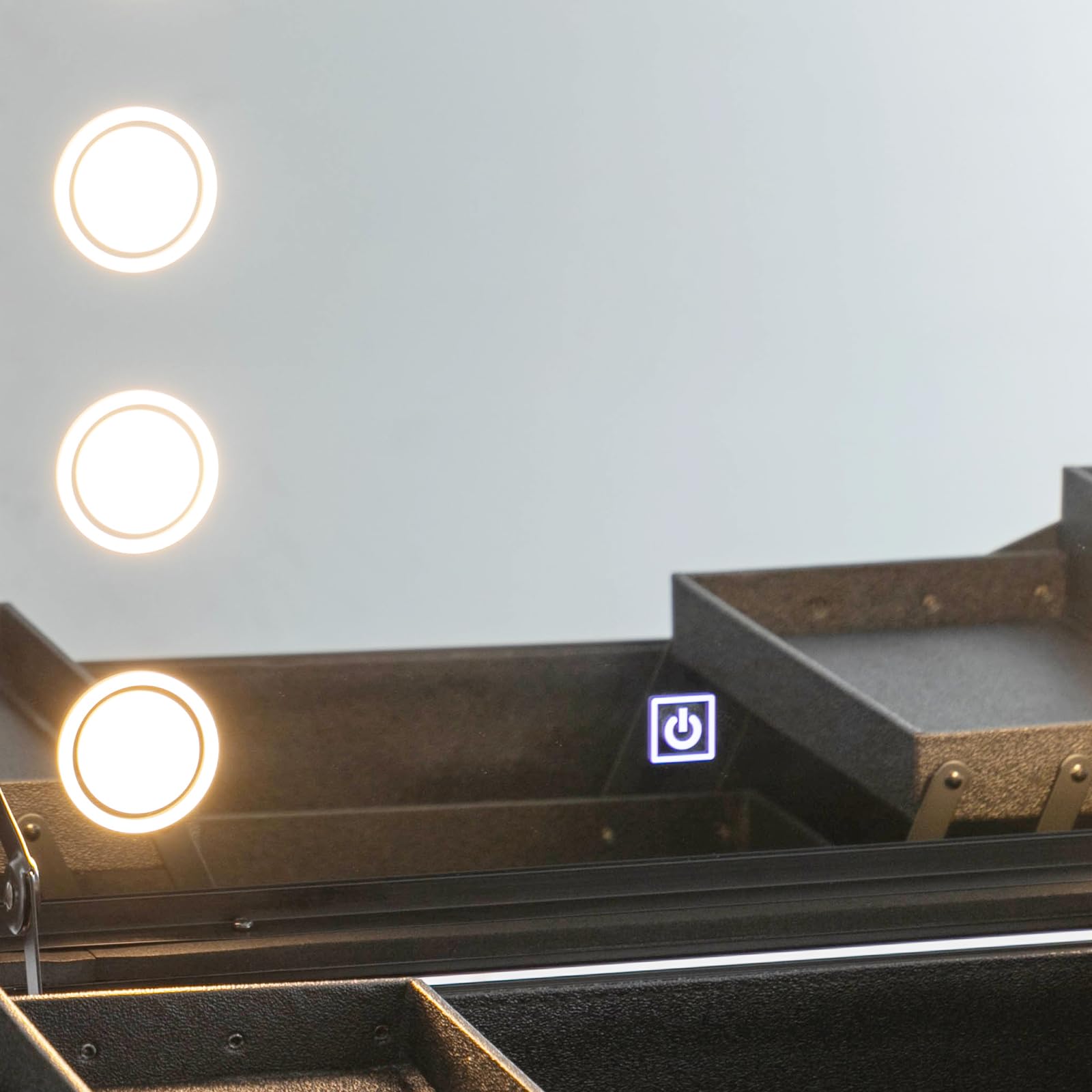 Kosmetikkoffer Mit Spiegel Und LED Licht, Schminkkoffer Damen Rollkoffer, Beautycase Hartschale Mit Rollen, Kosmetikkoffer Groß Mit Teleskopgriff, Beauty Case Für Make Up Und Friseur