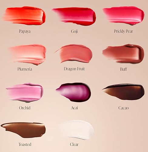 Miniatura 4 de Saltair Bálsamo de aceite labial hidratante, brillo labial claro y tintado, paquete de 5 tonos diarios. Acondicionamiento vegano hidratante para