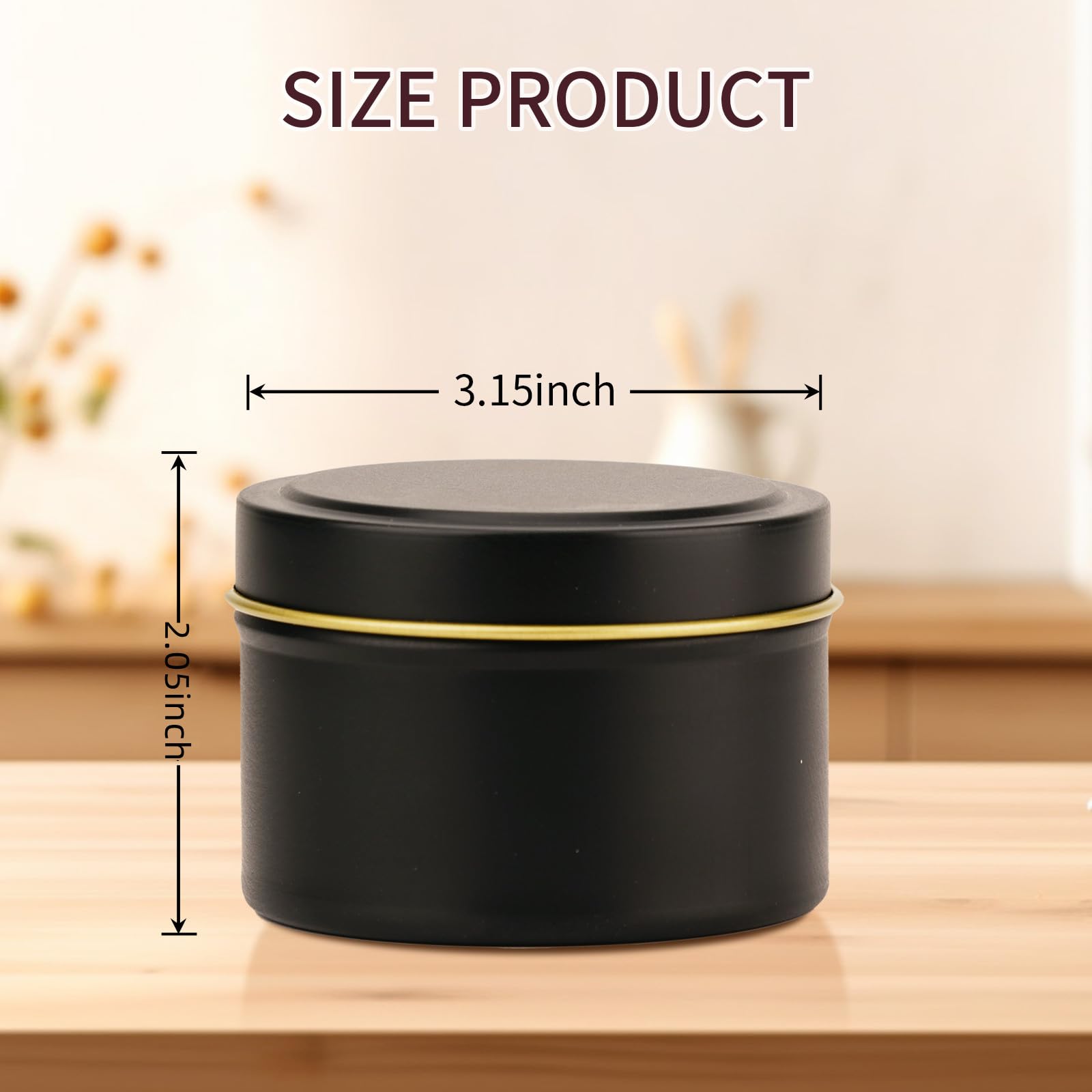 Generic 24 Pieces Candle tins?8oz candle jars?Candle container used for making candles?Bulk Candle Cans DIY Candle Making Supplies Handicraft Wholesale Empty Candle Cans Storage tank(8oz black)
