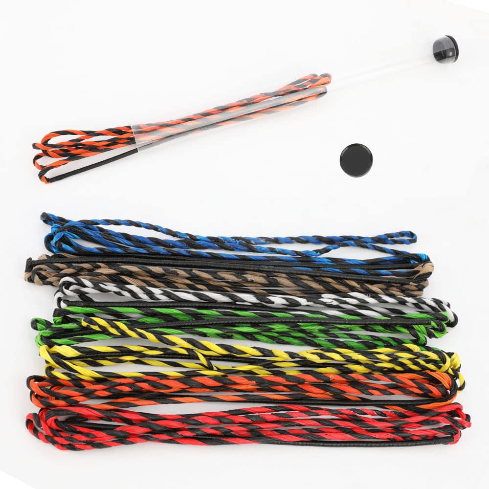 SHARROW Archery Bow String Handmade Replacement Bowstring 55 57 Inch 16 Strands Flemish Double Twisted Bow Strings for Recurve Bow Longbow (Black&Orange, 57 inch)
