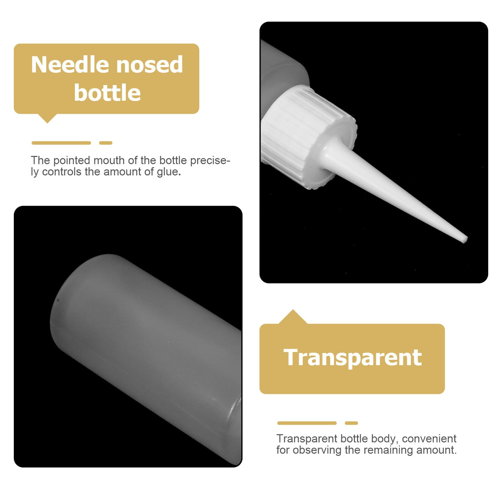 Flacone con Punta Fine 50ml in Plastico, 100 Pezzi | Colla Liquida e Grout, Controllo Accurato, Riempimento di Fessure Sottili, Uso in Bagno e Crafting