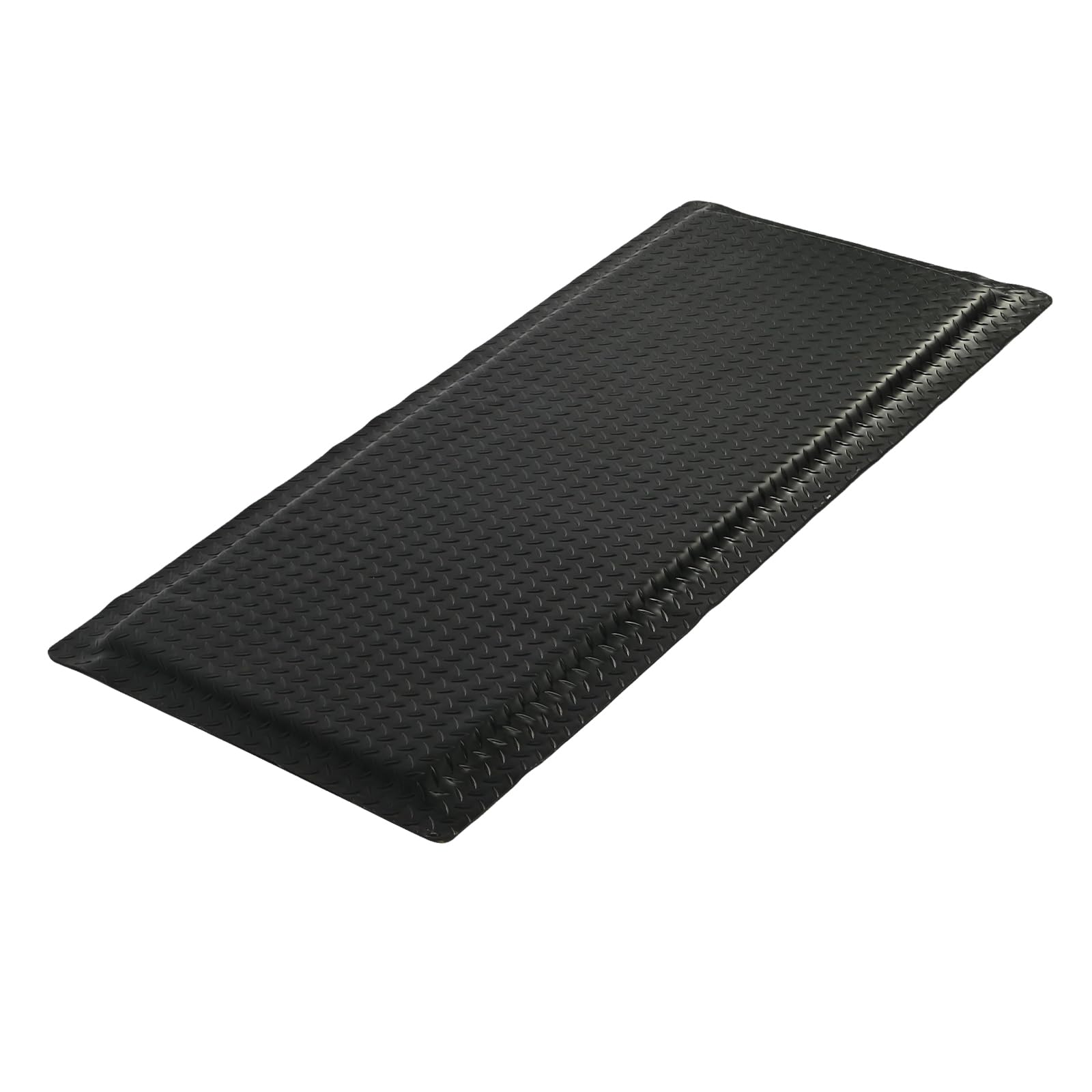 Nisorpa Alfombrilla antifatiga industrial, 60 x 150 cm, patrón de placa de diamante, negro, resistente alfombra de pie