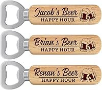 Vista 1 de Personalized Beer Gifts, Wooden Bottle Opener Gift for Him, Groomsman， Brother, Boy Friend, Father, Unique Gifts for Father's Day, Birthday