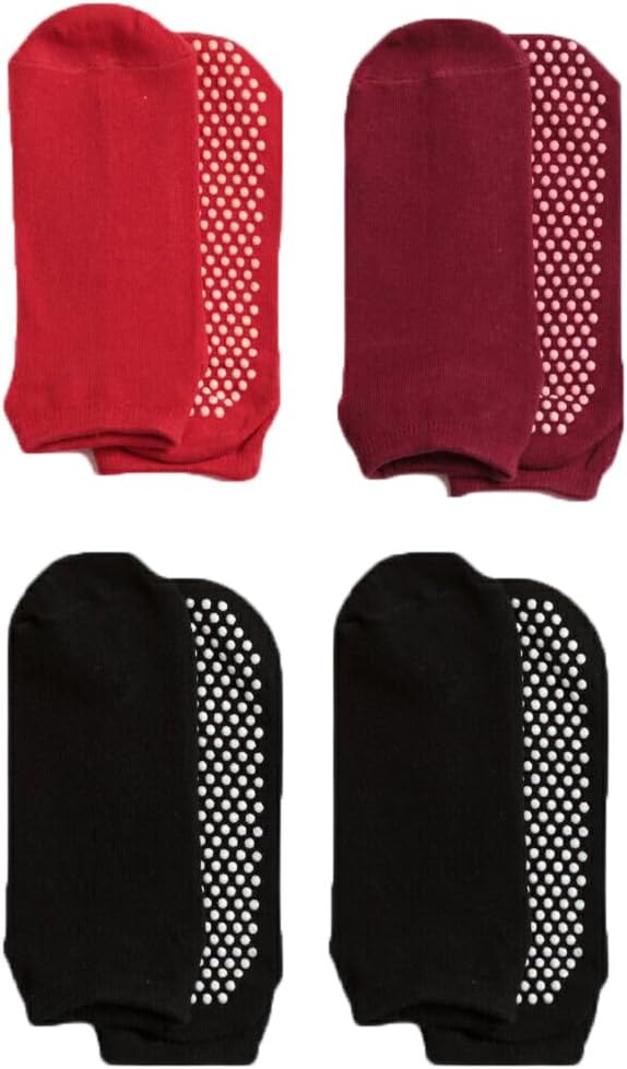 Yoga Socks Non Slip Skid Pilates Barre Ballet Socks with Grips Cotton for Women