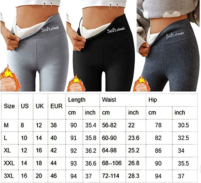 Legginsy Z Podszewką Damskie Zimowe, Legginsy Termiczne Dla Kobiet Z Wysokim Stanem Ciepłe Podszyte Polarem Spodnie Do Joggingu Spodnie Dresowe Nastoletnie Dziewczęta Długie Sportowe Bawełniane