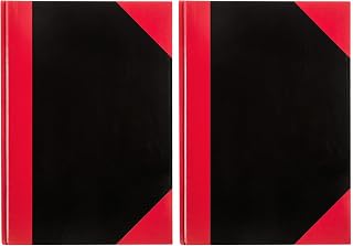 Idena 10147 - Kladde DIN A5, 96 Blatt, 70 g/m², kariert, fester Einband, rot/schwarz, 1 Stück (Packung mit 2)