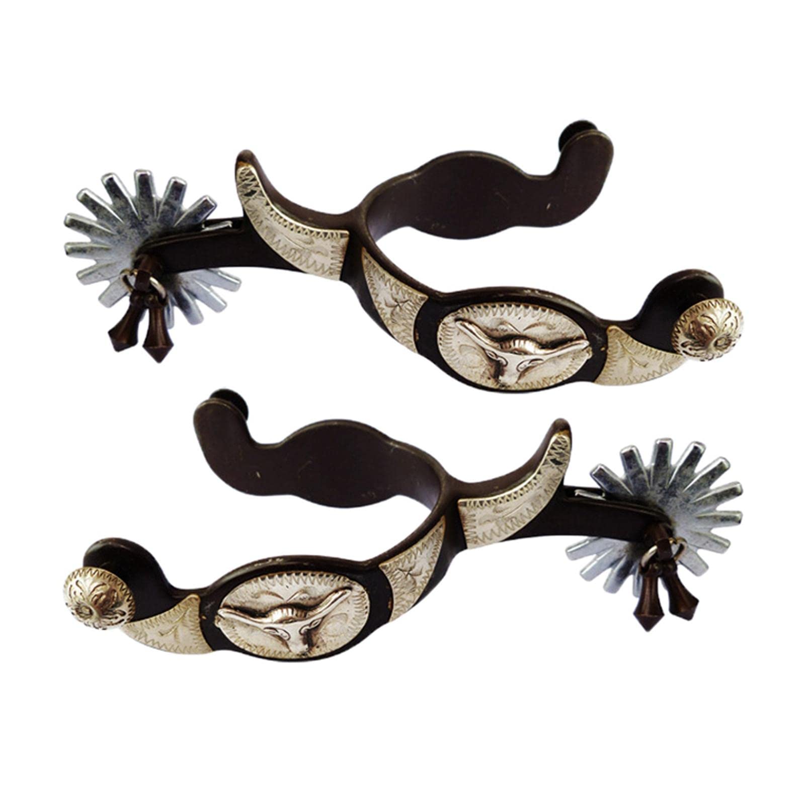 Milageto Espuelas, 1 par de espuelas de Vaquero Occidental de Material Acero Inoxidable, espuelas exquisitas, Accesorios de Equipo Ecuestre