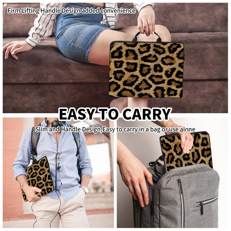 Funda para laptop 14-15 pulgadas con asa y diseño Leopardo miniatura 6