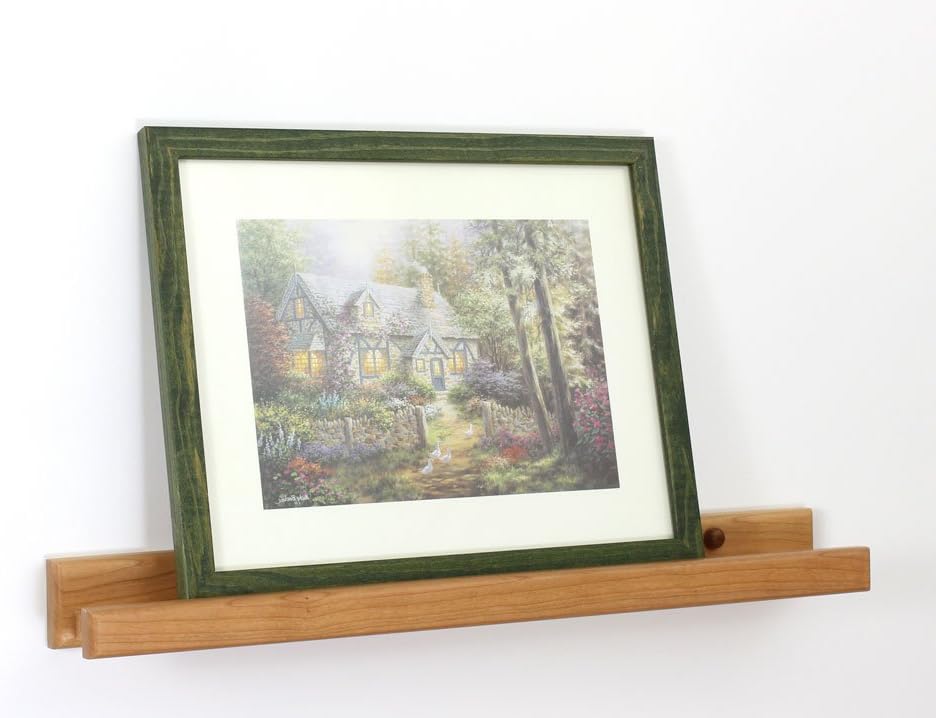 PegandRail Photo Shelf - Solid Cherry Picture Ledge & Photo Ledge - Art Display - Book Display Shelf - Made in The USA (Natural, 35" Long x 3.5" Deep)