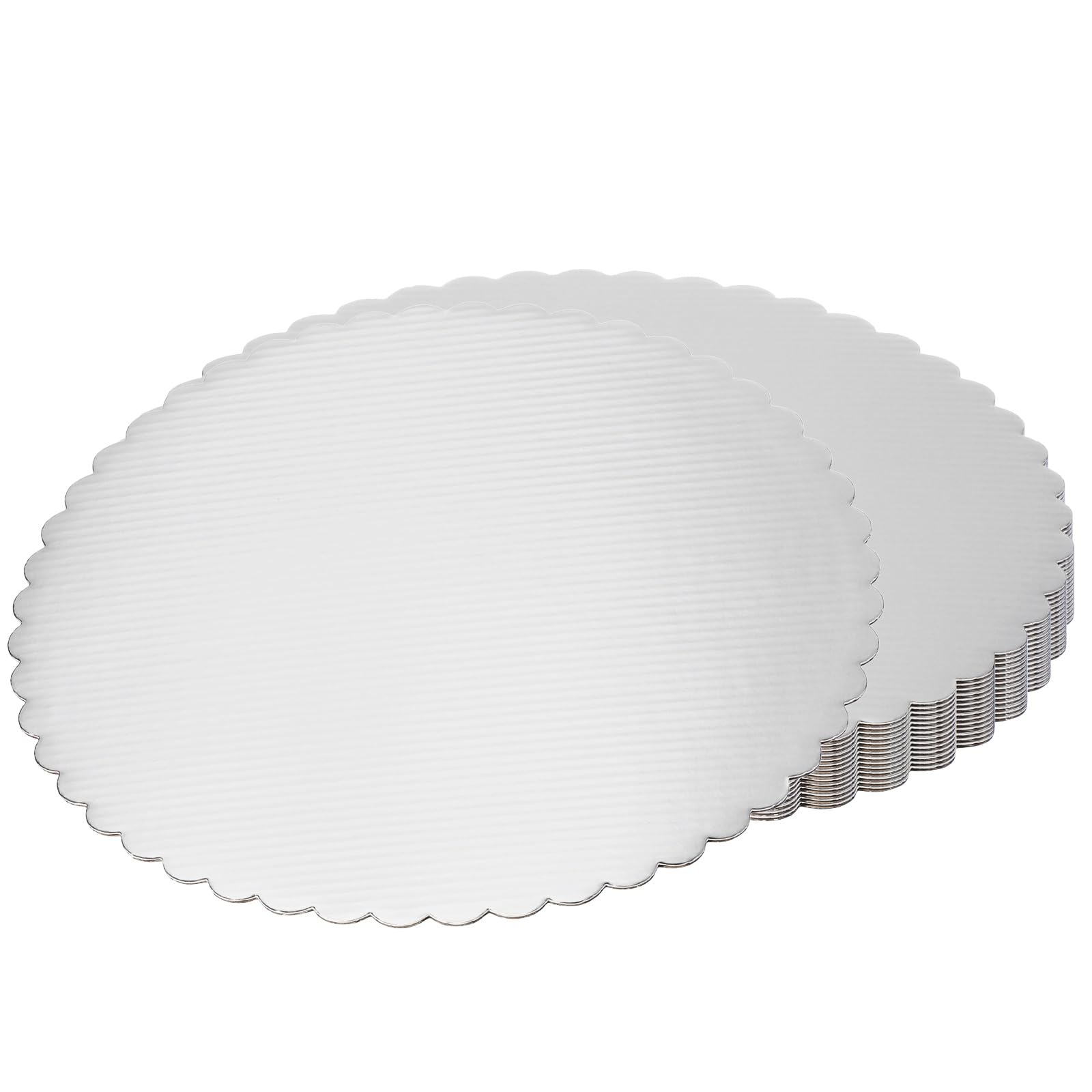 uxcell 15pcs Cake Board Round, 11 Inch Cake Circle Base Cake Plate Round Cardboard Base for Baking Cakes, Cake DIY, Desserts and Crafts Use, Silver