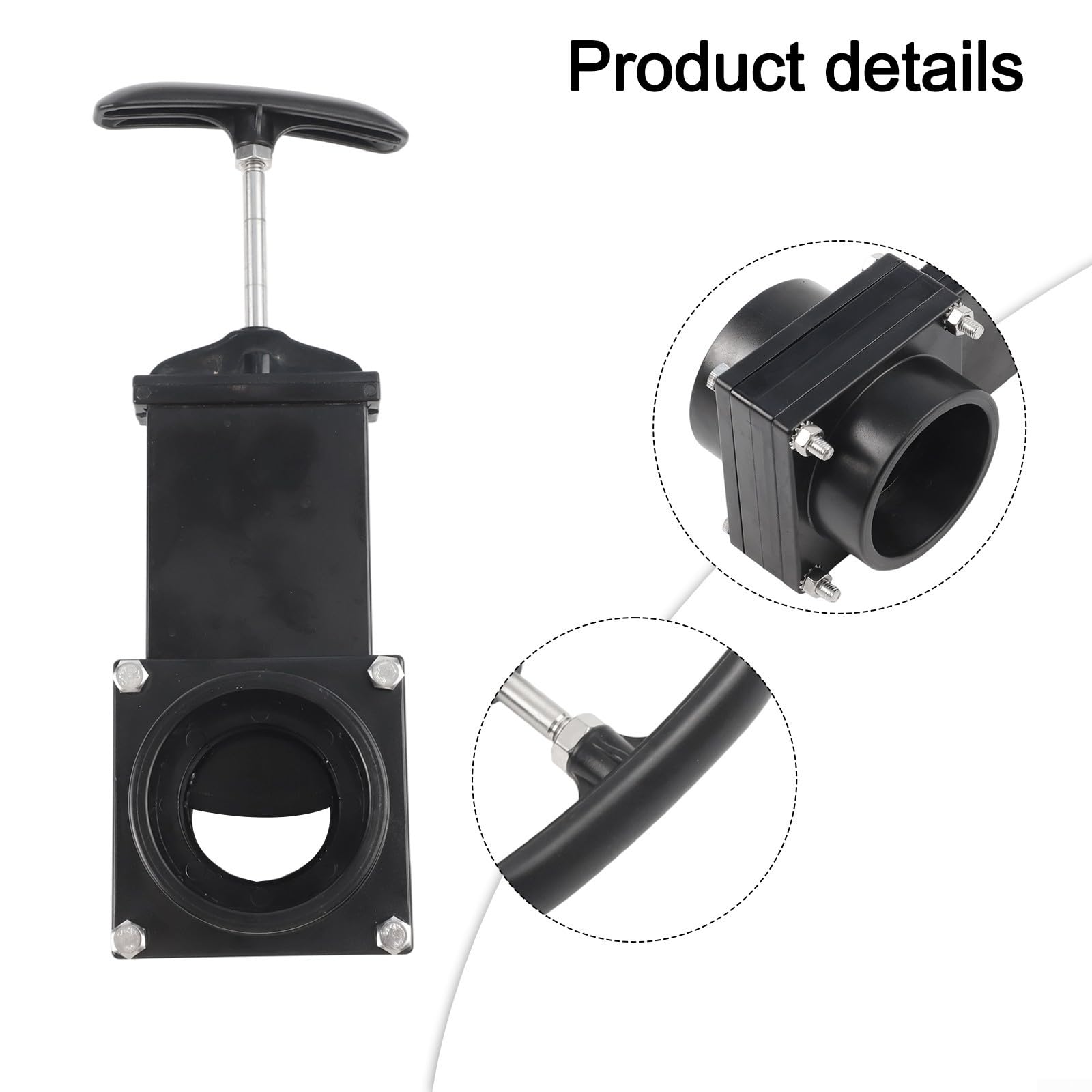 Valvola a saracinesca, 50 mm, 75 mm, corpo valvola di scarico con maniglia, valvola manuale per fognature per camper, roulotte, rimorchi, camper, serbatoio dell'acqua nera (50 mm)